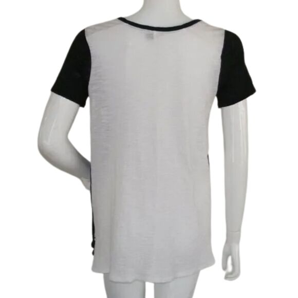 VINCE Tee, S, Black & White, Burnout, Color block, Short sleeves, Lightweight - Picture 4 of 9